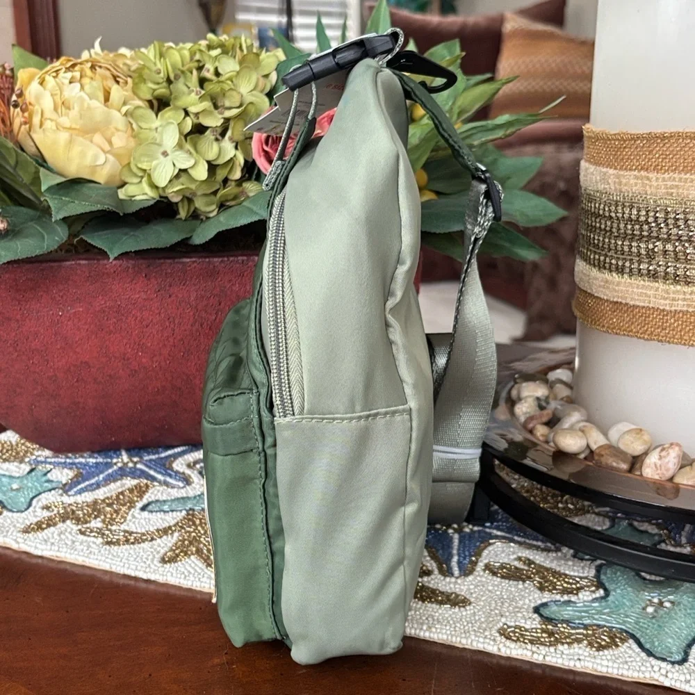 Brand New Wonder Nation Army Green Sling Bag Zippered Mini Backpack w/ Patches